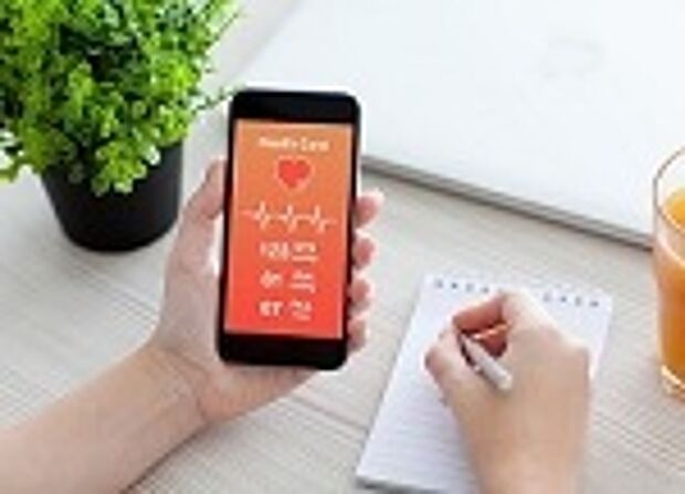 Smartphone mit geöffneter Gesundheits-App