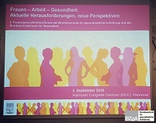 Bühnenpräsentation der 3. Frauengesundheitskonferenz 2018
