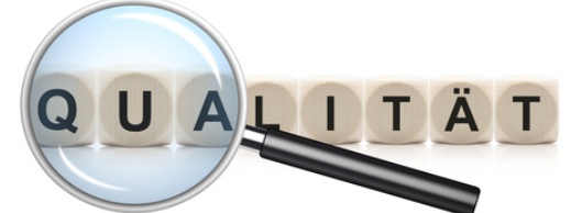 Wort "Qualität" mit Lupe Wort "Qualität" mit Lupe